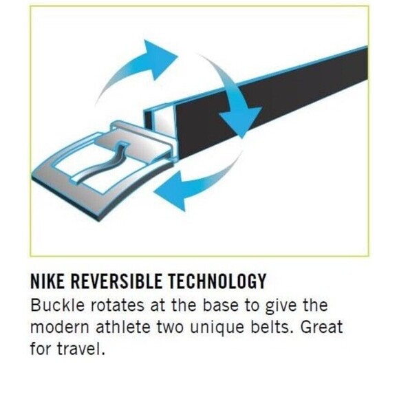 NIKE MEN'S Synthetic Leather REVERSIBLE BELT WHITE/BLACK SZ 32 - Picture 4 of 4